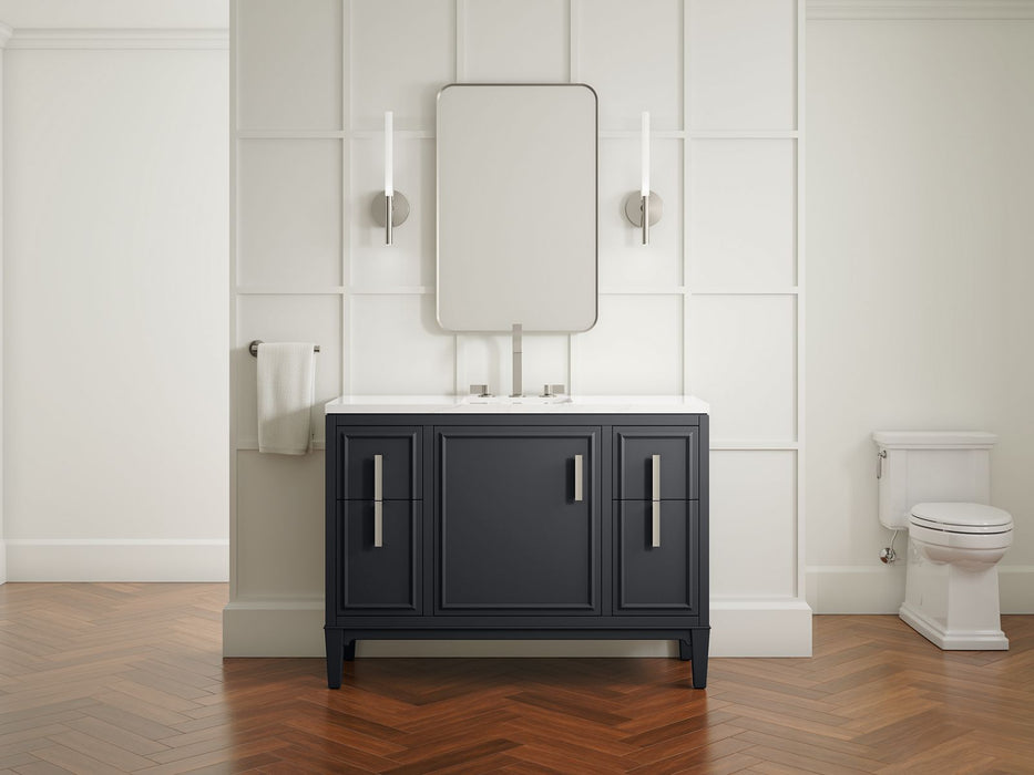 KOHLER K-33546-ASB Southerk 48" bathroom vanity cabinet with sink and quartz top, slate grey - view 3