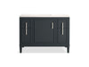 KOHLER K-33546-ASB Southerk 48" bathroom vanity cabinet with sink and quartz top, slate grey - view 5
