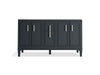 KOHLER K-33547-ASB Southerk 60" bathroom vanity cabinet with sinks and quartz top, slate grey - view 4