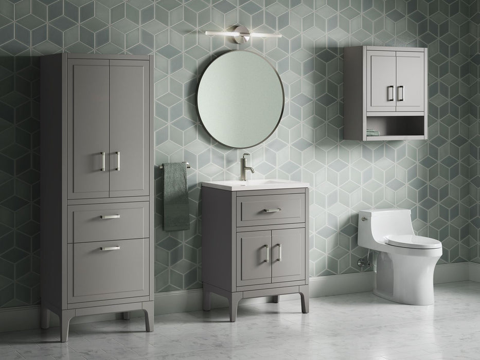 KOHLER K-33551-ASB Seer 24" bathroom vanity cabinet with sink and quartz top, mohair grey - view 3