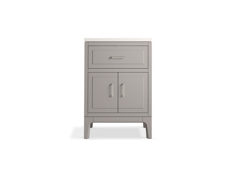 KOHLER K-33551-ASB Seer 24" bathroom vanity cabinet with sink and quartz top, mohair grey - view 4