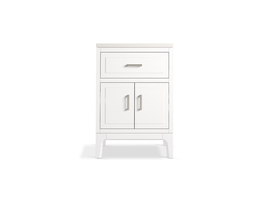 KOHLER K-33551-ASB Seer 24" bathroom vanity cabinet with sink and quartz top, white - view 4