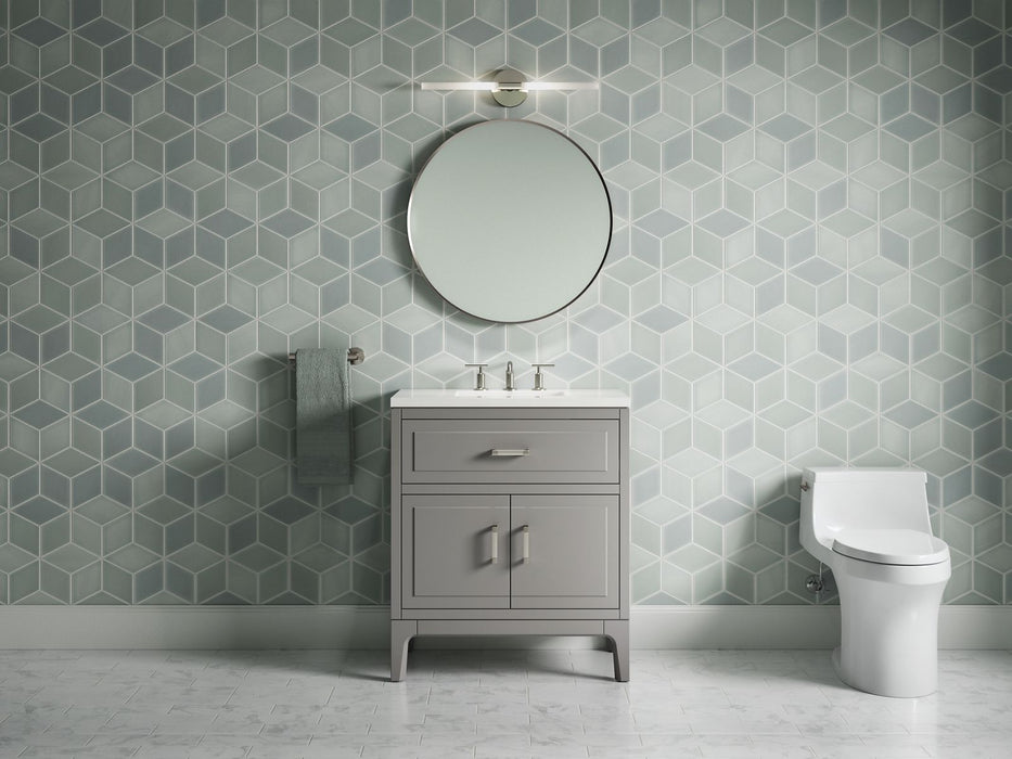 KOHLER K-33552-ASB Seer 30" bathroom vanity cabinet with sink and quartz top, mohair grey - view 3