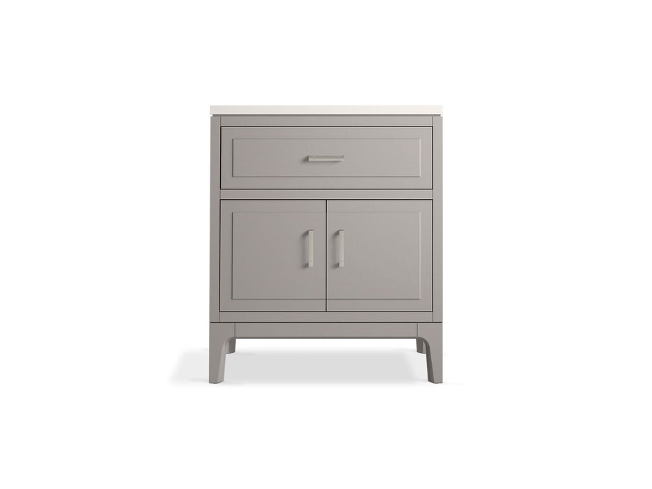 KOHLER K-33552-ASB Seer 30" bathroom vanity cabinet with sink and quartz top, mohair grey - view 4