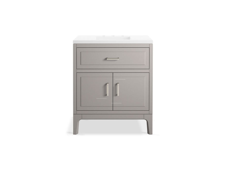 KOHLER K-33552-ASB Seer 30" bathroom vanity cabinet with sink and quartz top, mohair grey - view 5