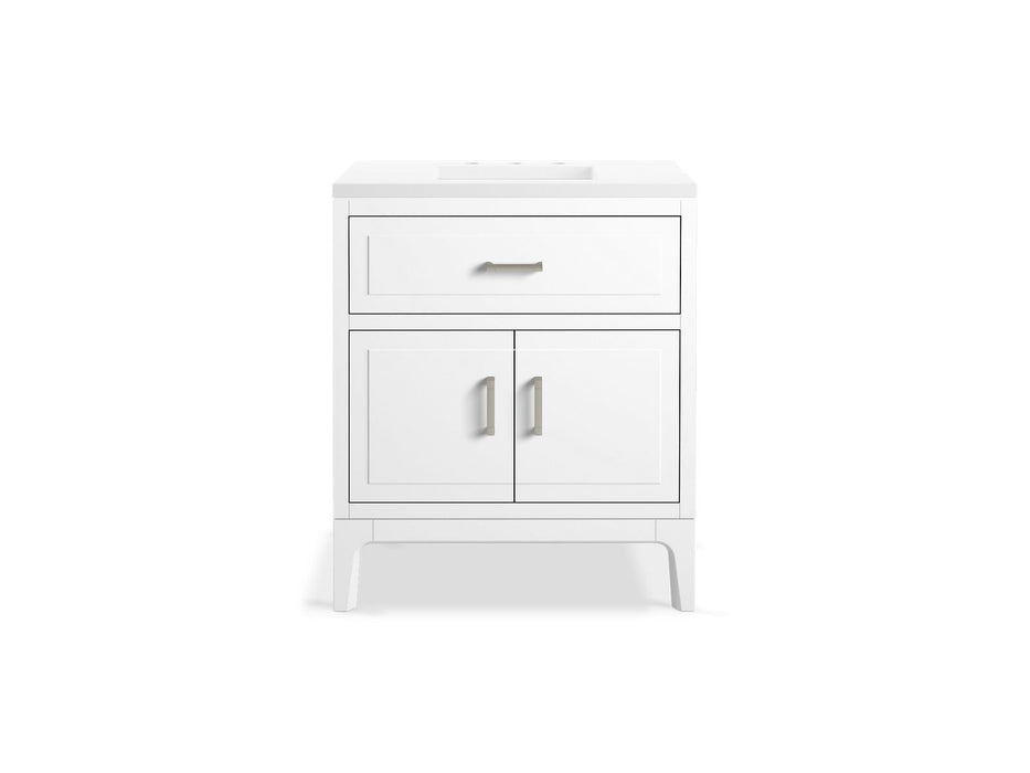KOHLER K-33552-ASB Seer 30" bathroom vanity cabinet with sink and quartz top, white - view 5