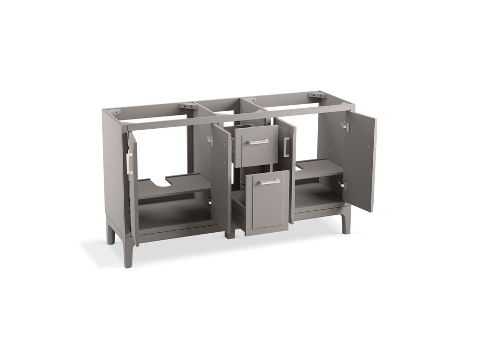 KOHLER K-33555-ASB Seer 60" bathroom vanity cabinet with sinks and quartz top, mohair grey - view 2