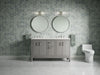 KOHLER K-33555-ASB Seer 60" bathroom vanity cabinet with sinks and quartz top, mohair grey - view 3