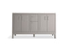 KOHLER K-33555-ASB Seer 60" bathroom vanity cabinet with sinks and quartz top, mohair grey - view 4