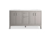 KOHLER K-33555-ASB Seer 60" bathroom vanity cabinet with sinks and quartz top, mohair grey - view 5