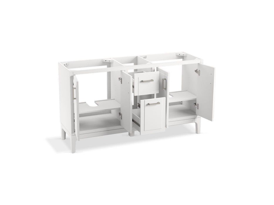KOHLER K-33555-ASB Seer 60" bathroom vanity cabinet with sinks and quartz top, white - view 2