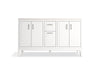 KOHLER K-33555-ASB Seer 60" bathroom vanity cabinet with sinks and quartz top, white - view 5