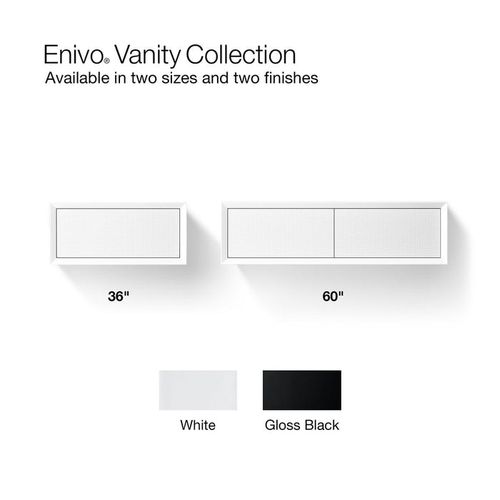 KOHLER K-33563 Enivo 60" wall-hung bathroom vanity cabinet, gloss black - view 2