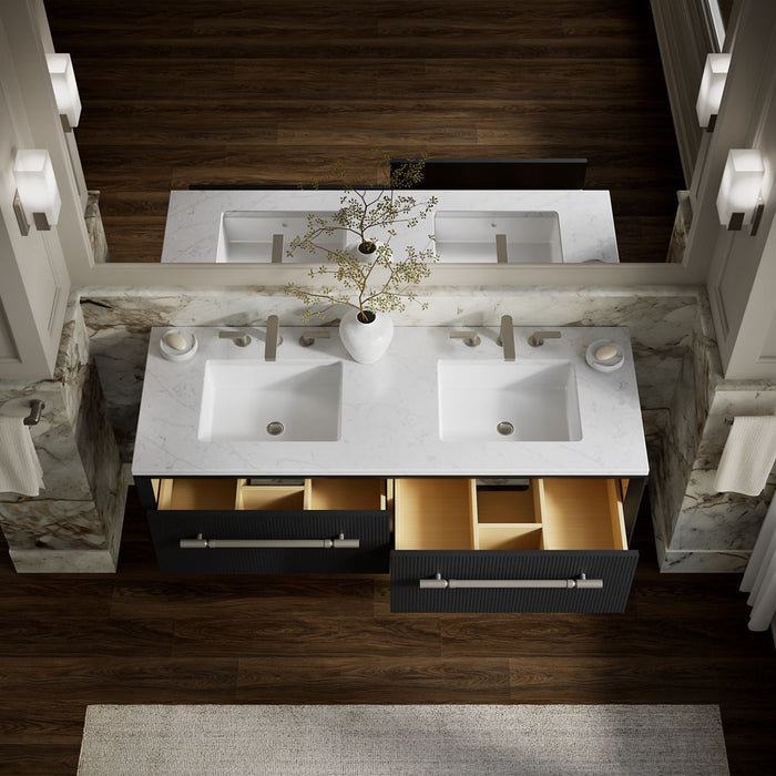 KOHLER K-33563 Enivo 60" wall-hung bathroom vanity cabinet, gloss black - view 5