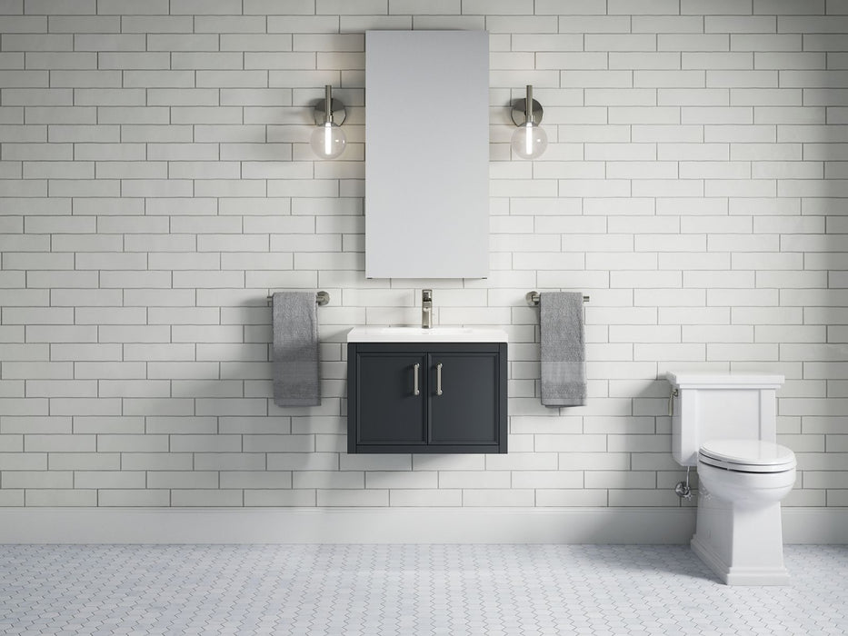 KOHLER K-33577-ASB Winnow 24" bathroom vanity cabinet with sink and quartz top, slate grey - view 3