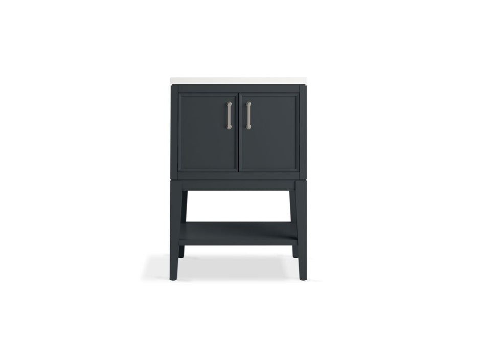 KOHLER K-33577-ASB Winnow 24" bathroom vanity cabinet with sink and quartz top, slate grey - view 4