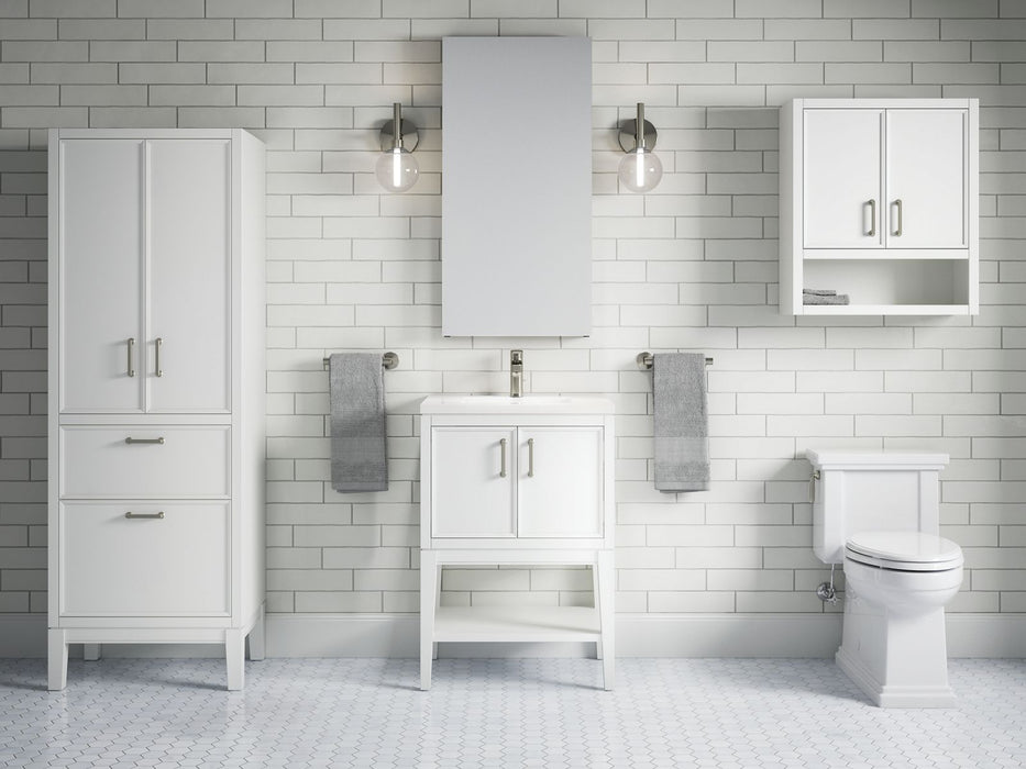 KOHLER K-33577-ASB Winnow 24" bathroom vanity cabinet with sink and quartz top, white - view 3