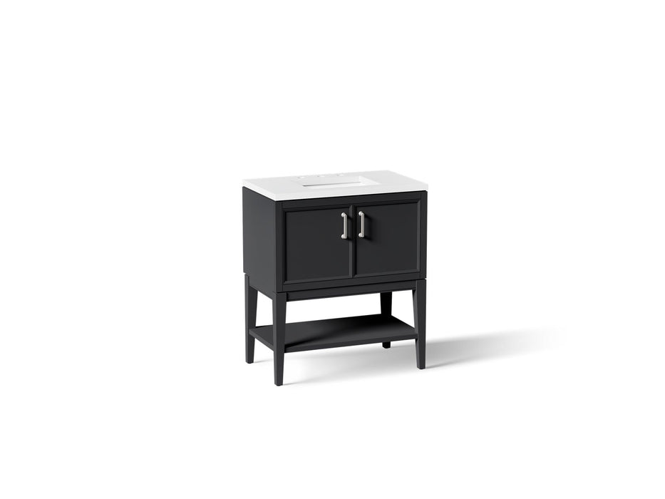 KOHLER K-33578-ASB Winnow 30" bathroom vanity cabinet with sink and quartz top, slate grey