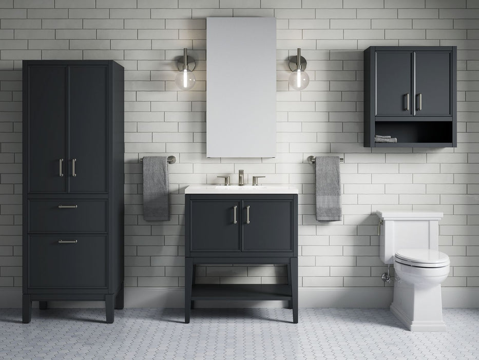 KOHLER K-33578-ASB Winnow 30" bathroom vanity cabinet with sink and quartz top, slate grey - view 3