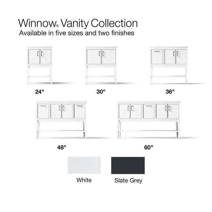 KOHLER K-33578-ASB Winnow 30" bathroom vanity cabinet with sink and quartz top, slate grey - view 5