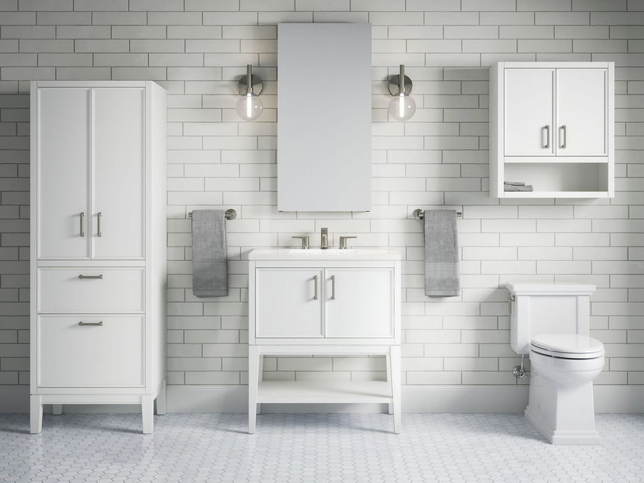 KOHLER K-33578-ASB Winnow 30" bathroom vanity cabinet with sink and quartz top, white - view 3