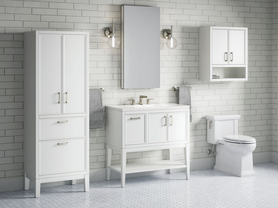 KOHLER K-33579-ASB Winnow 36" bathroom vanity cabinet with sink and quartz top, white - view 3