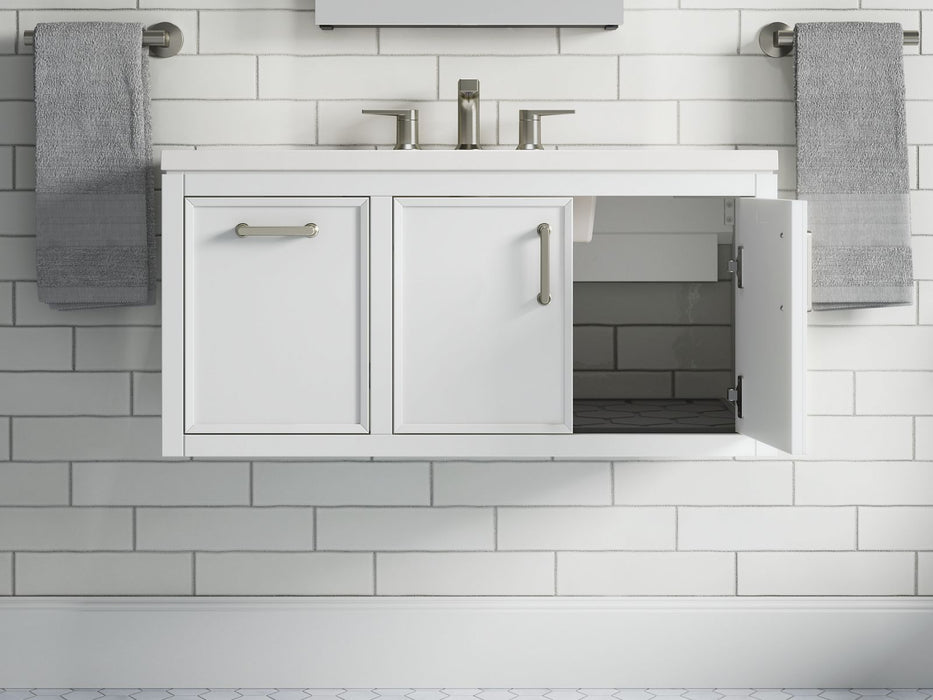 KOHLER K-33579-ASB Winnow 36" bathroom vanity cabinet with sink and quartz top, white - view 5