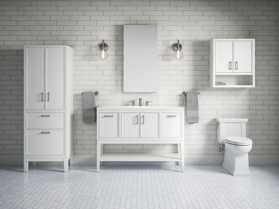 KOHLER K-33580-ASB Winnow 48" bathroom vanity cabinet with sink and quartz top, white - view 3