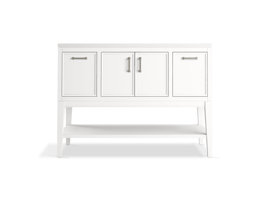 KOHLER K-33580-ASB Winnow 48" bathroom vanity cabinet with sink and quartz top, white - view 4