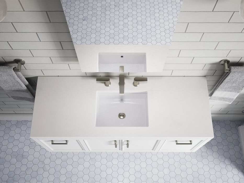 KOHLER K-33580-ASB Winnow 48" bathroom vanity cabinet with sink and quartz top, white - view 5