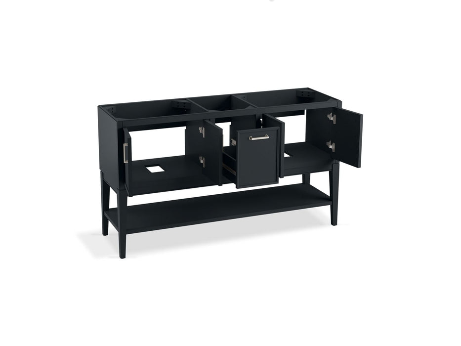 KOHLER K-33581-ASB Winnow 60" bathroom vanity cabinet with sinks and quartz top, slate grey - view 2