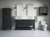 KOHLER K-33581-ASB Winnow 60" bathroom vanity cabinet with sinks and quartz top, slate grey - view 3