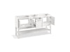 KOHLER K-33581-ASB Winnow 60" bathroom vanity cabinet with sinks and quartz top, white - view 2