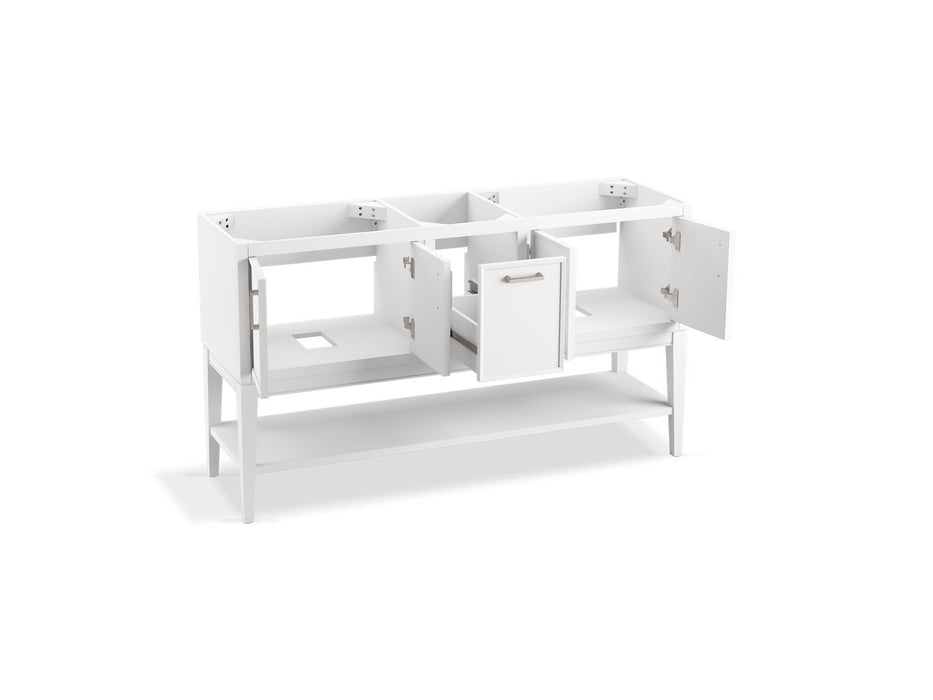 KOHLER K-33581-ASB Winnow 60" bathroom vanity cabinet with sinks and quartz top, white - view 2