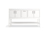 KOHLER K-33581-ASB Winnow 60" bathroom vanity cabinet with sinks and quartz top, white - view 4