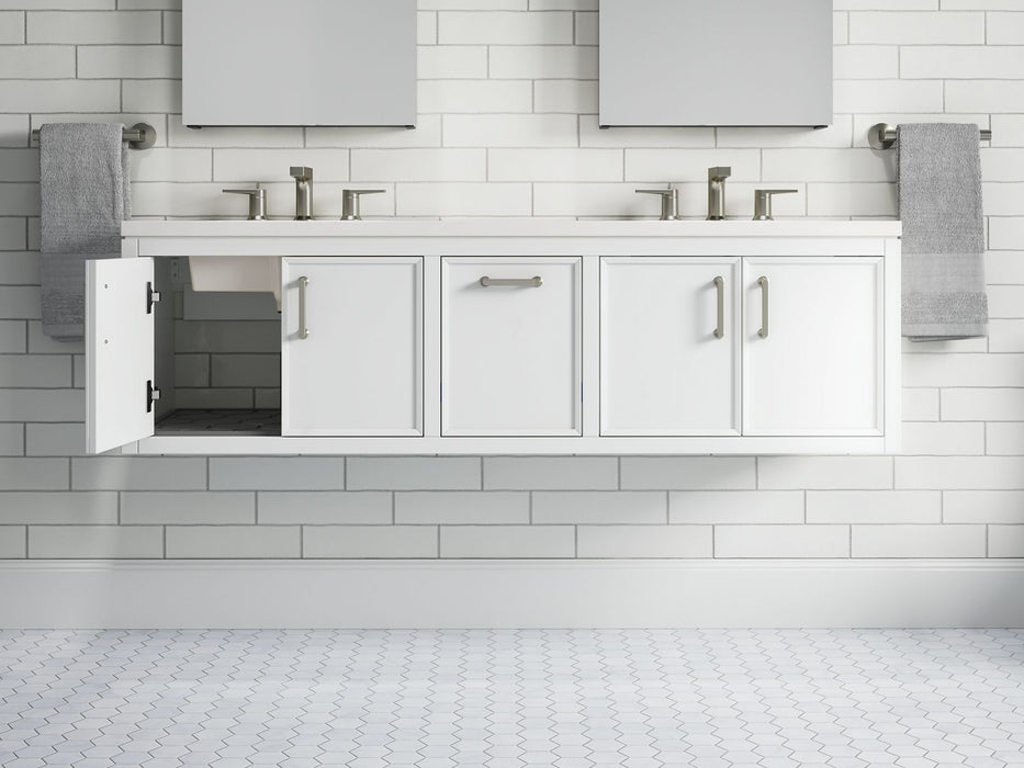 KOHLER K-33581-ASB Winnow 60" bathroom vanity cabinet with sinks and quartz top, white - view 5