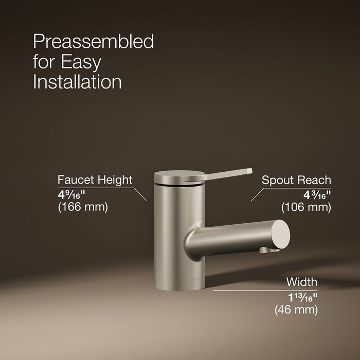 KOHLER K-33590-4K Elate Single-handle bathroom sink faucet, 1.0 gpm, vibrant brushed nickel - view 4