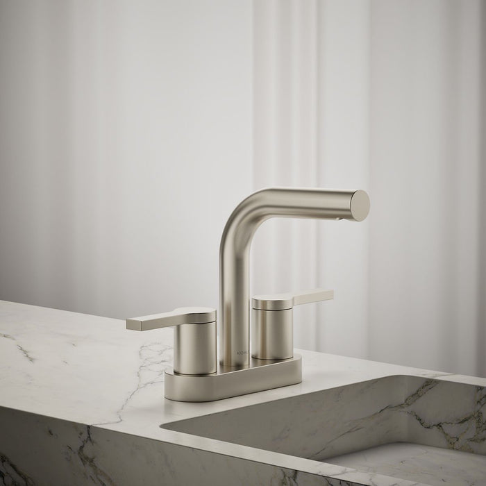 KOHLER K-33591-4K Elate Centerset Bathroom Sink Faucet, 1.0 GPM, vibrant brushed nickel - view 3