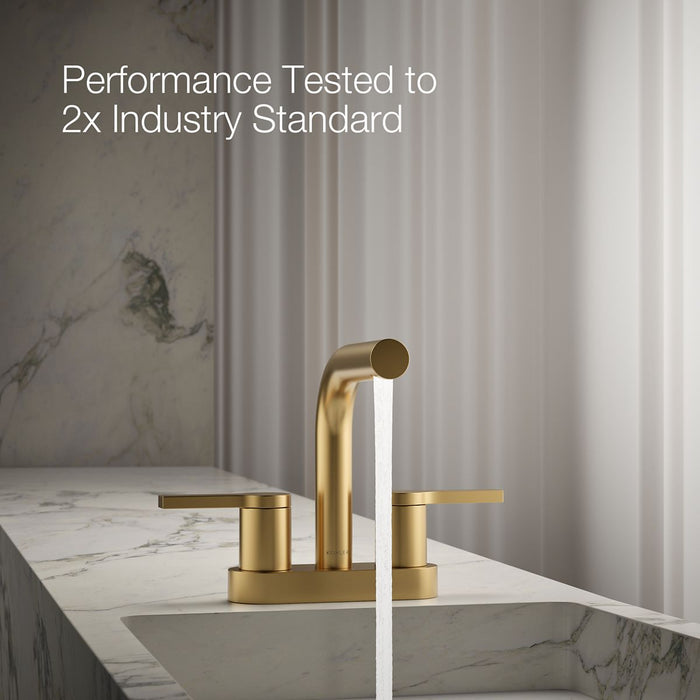 KOHLER K-33591-4N Elate Centerset Bathroom Sink Faucet, 0.5 GPM, vibrant brushed moderne brass - view 2