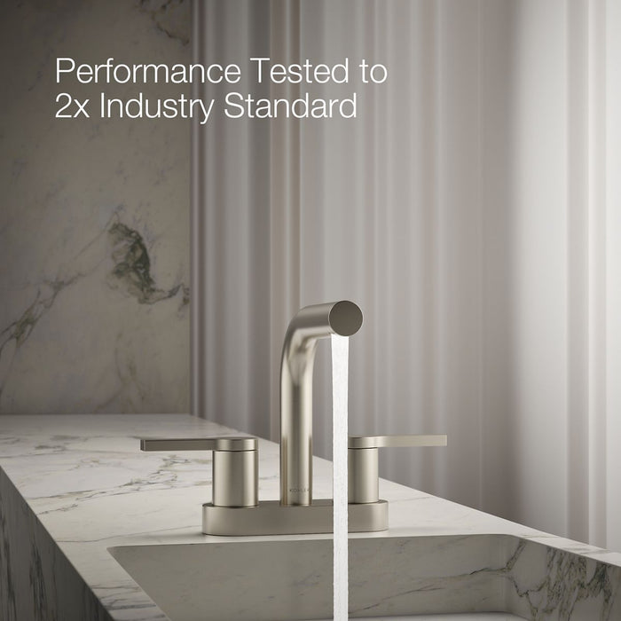 KOHLER K-33591-4N Elate Centerset Bathroom Sink Faucet, 0.5 GPM, vibrant brushed nickel - view 2