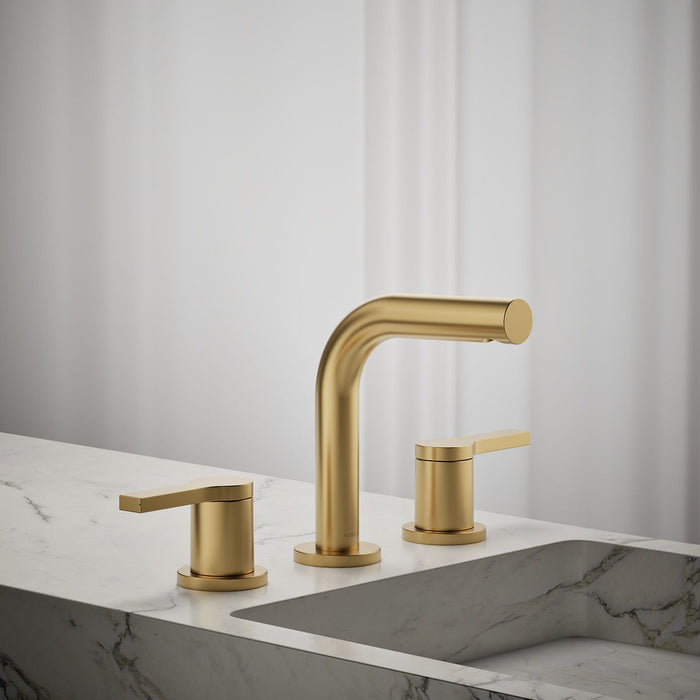 KOHLER K-33592-4K Elate Widespread Bathroom Sink Faucet, 1.0 GPM, vibrant brushed moderne brass - view 3