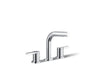 KOHLER K-33592-4N Elate Widespread Bathroom Sink Faucet, 0.5 GPM, polished chrome