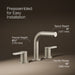 KOHLER K-33592-4N Elate Widespread Bathroom Sink Faucet, 0.5 GPM, vibrant brushed nickel - view 4