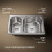 KOHLER K-3361-1 Staccato 33" top-mount double-bowl kitchen sink, stainless steel - view 4