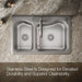 KOHLER K-3361-4 Staccato 33" top-mount double-bowl kitchen sink, stainless steel - view 4