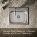 KOHLER K-3362-1 Staccato 25" top-mount single-bowl kitchen sink, stainless steel - view 4