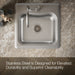 KOHLER K-3363-1 Staccato 20" top-mount single-bowl bar sink, stainless steel - view 2