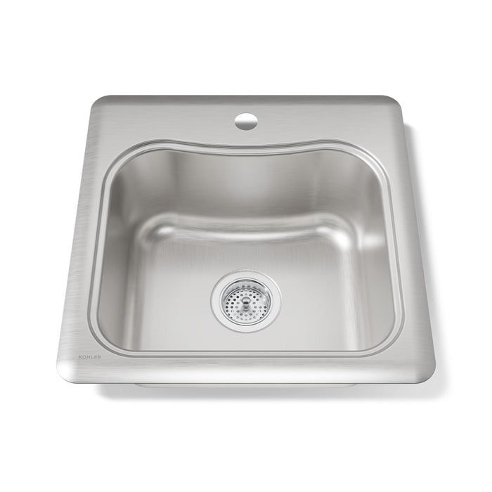 KOHLER K-3363-1 Staccato 20" top-mount single-bowl bar sink, stainless steel - view 3