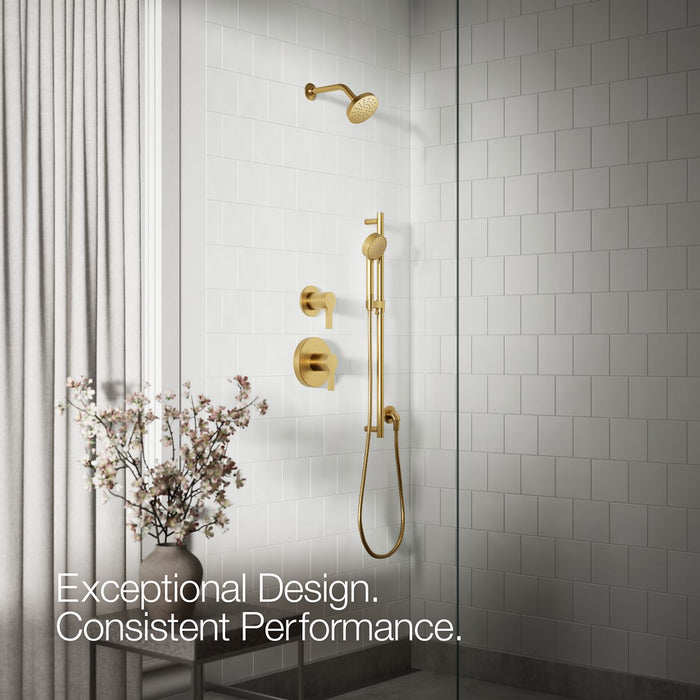 KOHLER K-33640 Elate Three-function Handshower, 1.5 GPM, vibrant brushed moderne brass - view 4