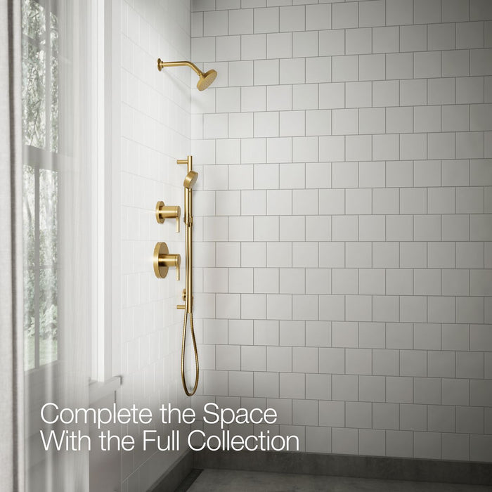 KOHLER K-33641 Elate Single-function Showerhead, 1.75 GPM, vibrant brushed moderne brass - view 4